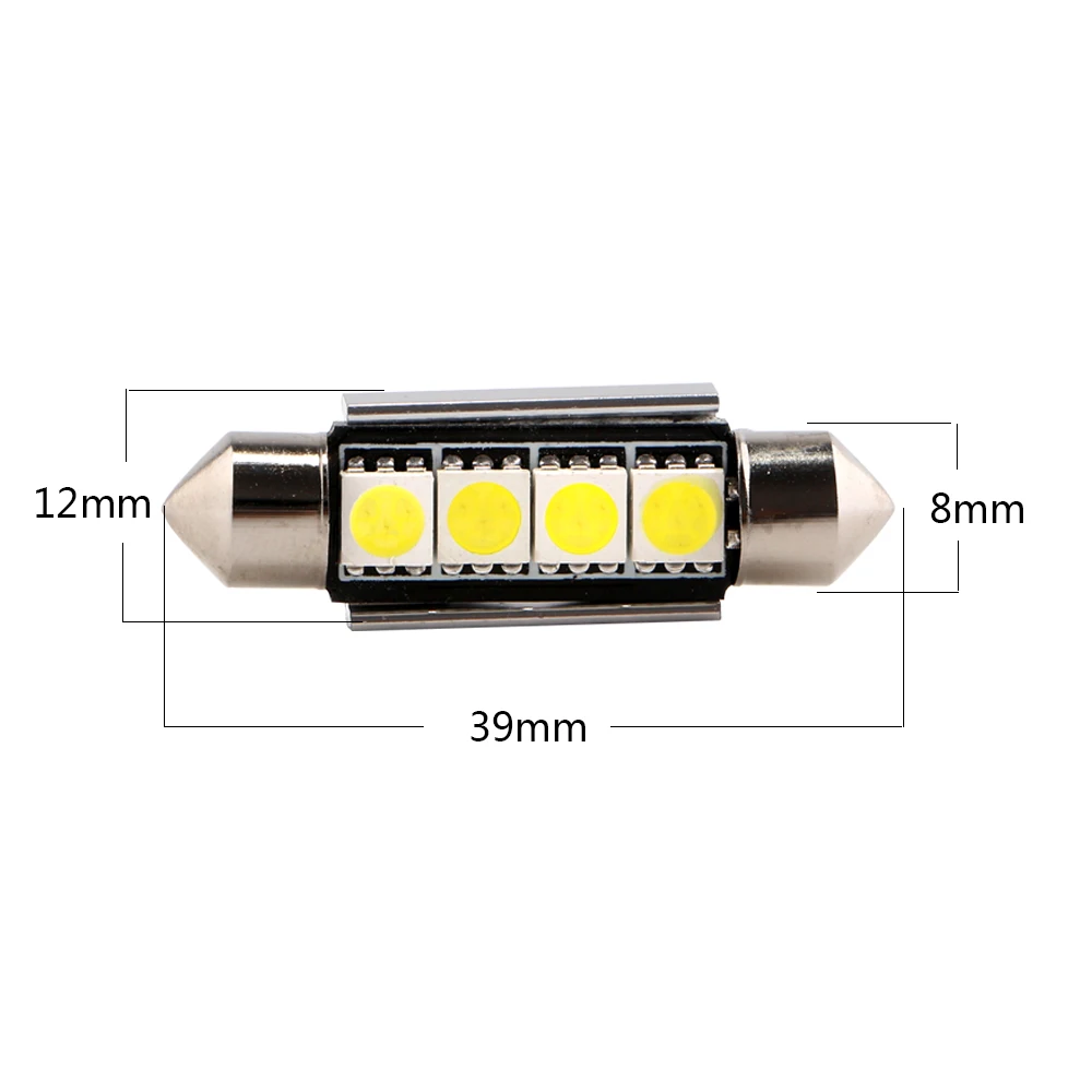 YM E Bright 4 200 шт 31 мм 36 39 42 C5W Festoon 5050 SMD Canbus безошибочная Автомобильная внутренняя