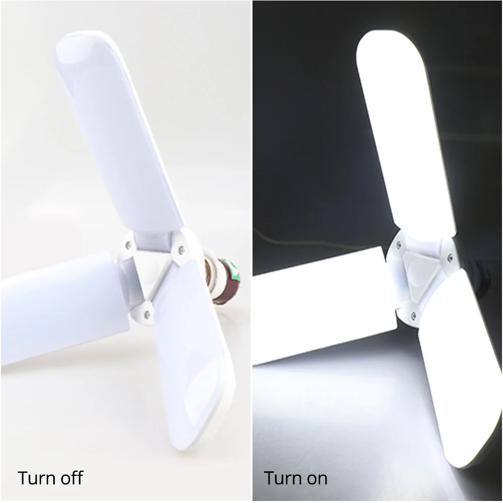 Светодиодные подвесные лампы складные лопасти вентилятора лампа 95 в 265 45 Вт E27