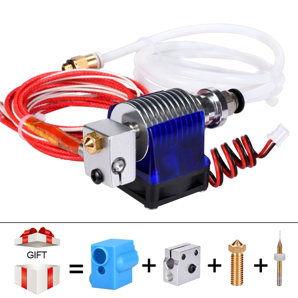 3D части принтера j-головки Hotend с вентилятором для 1,75/3,0 мм 12V 3D v6 Боуден нити Уэйд экструдер 0,2/0,3/0,4 сопла+ вулкан комплект