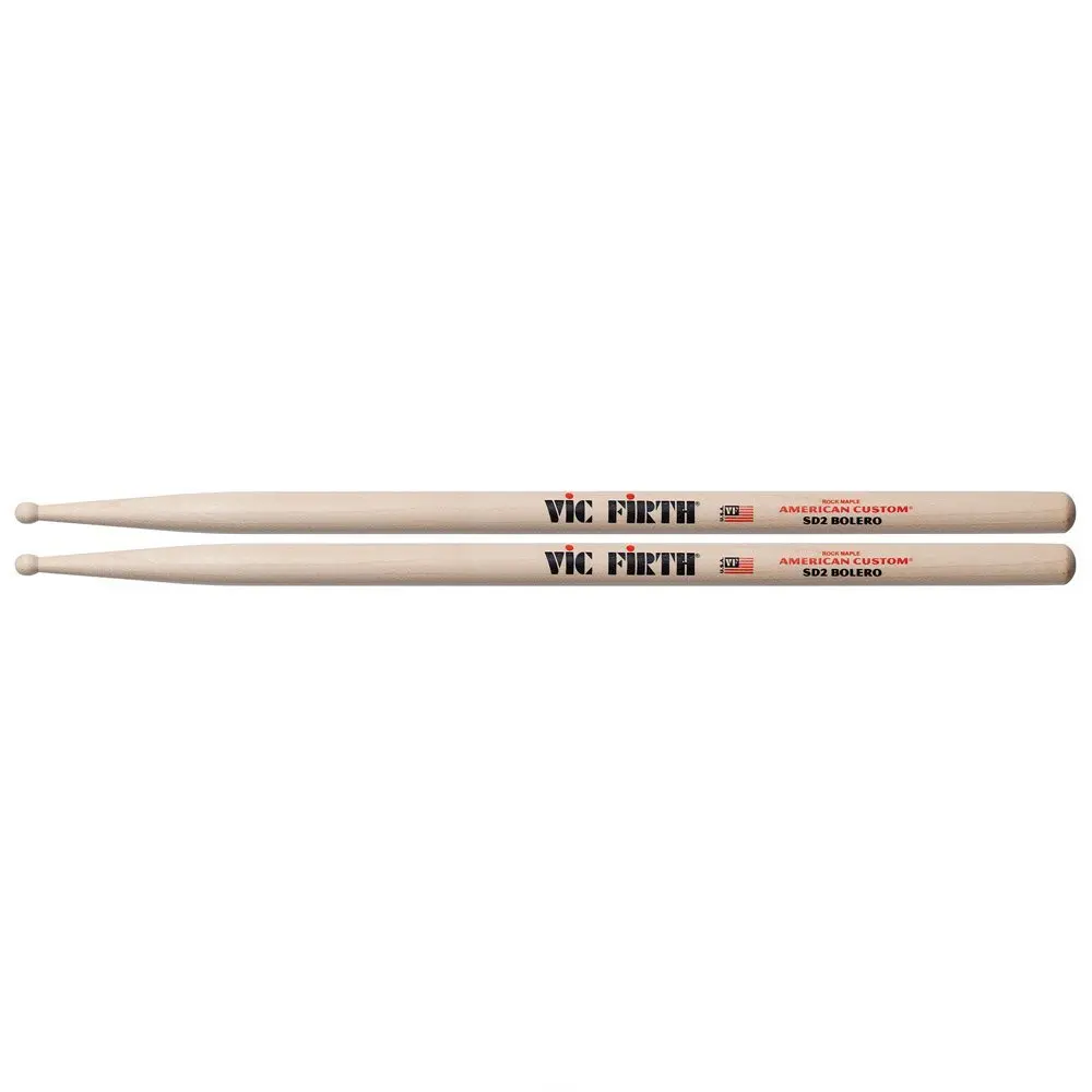 

Vic Firth American Custom Rock Maple SD2 Bolero Signature Drumsticks, Round tip, Ideal for light orchestral and pit playing.