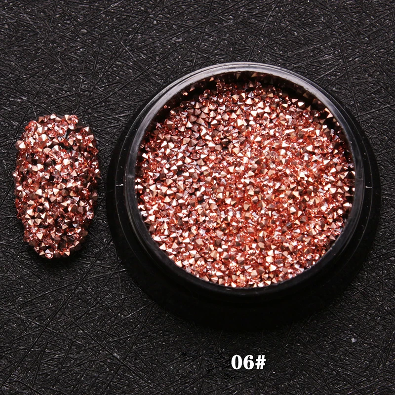 Rose Gold 3D украшения для ногтей Стразы УФ-гель с микро-цирконами кристаллы Камни Цирконий на Декор ногтей - Цвет: Rose Gold