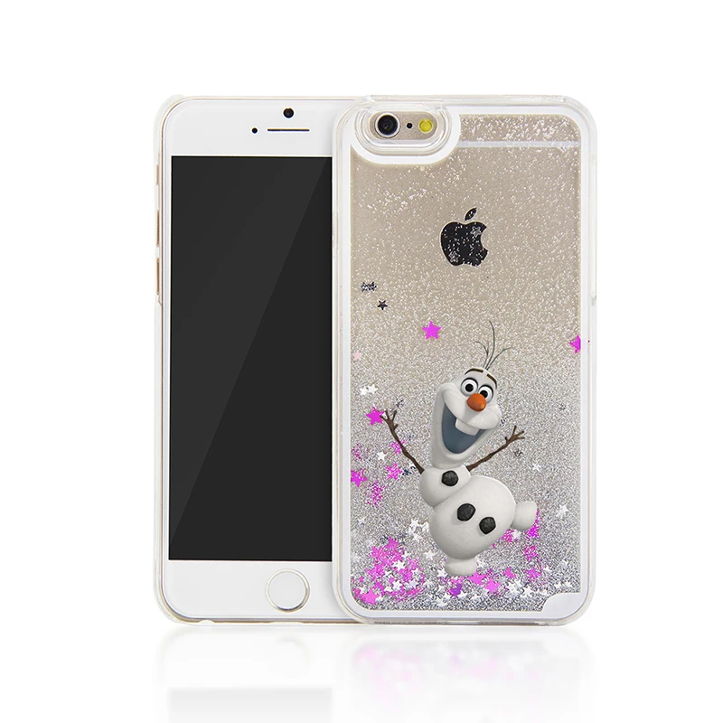 Для iPhone 6 Чехол симпатичная Снеговик снег сокровище прозрачный блеск Star жидкость