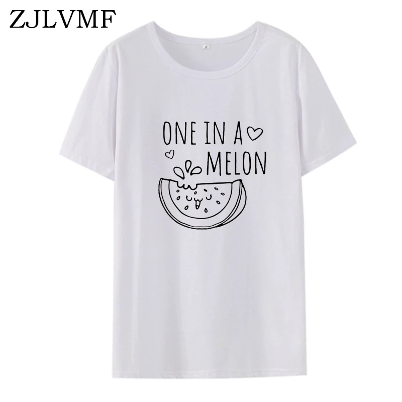 Женская хлопковая Футболка Zjlvmf One In A Melon модные хипстерские женские летние топы с