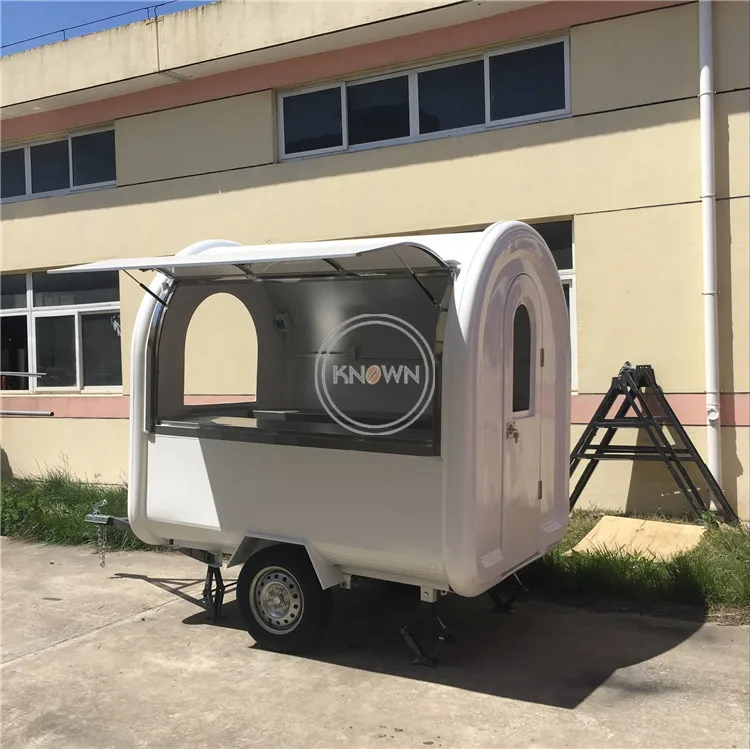 White color mobile food vending cart LED dome light free shipping street | Бытовая техника