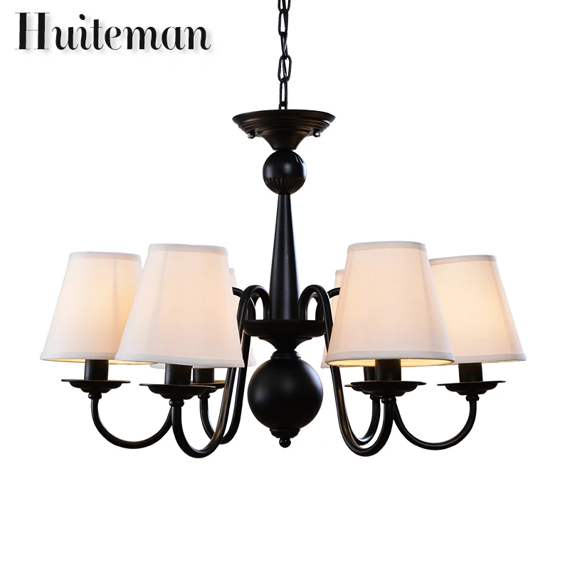 Европейский современный черный Железный Свеча Люстра кованого освещения