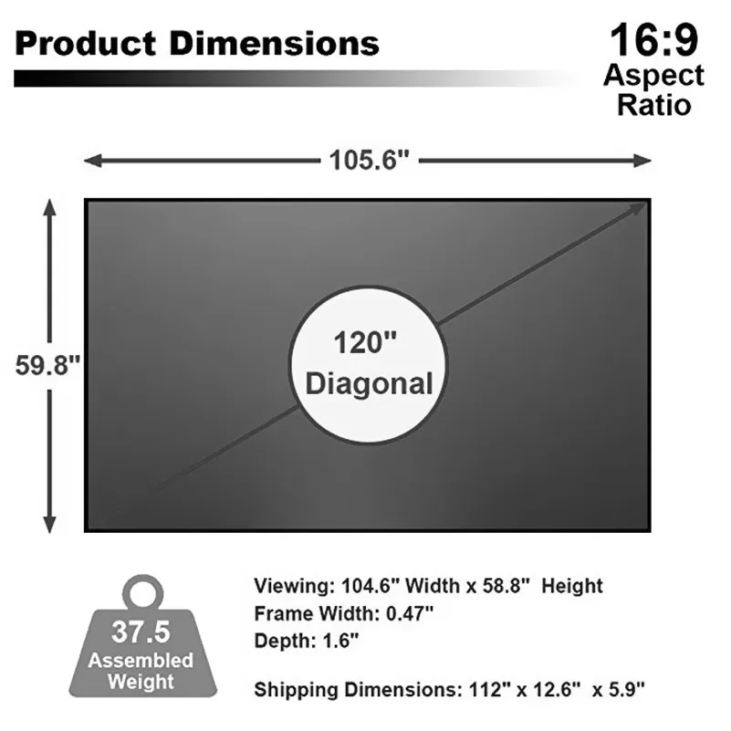16:9 HDTV 3D 4 K/8 K ультракороткий анти-светильник отвергающий тонкий Безель фиксированная Рамка Жесткий экран поставляется полностью в сборе, PET Crystal