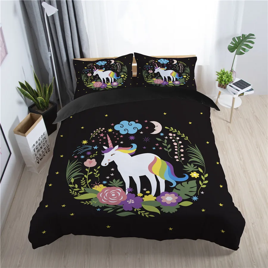 Pronovias fairy unicorn children duvet cover set king queen double full twin single size bed linen | Дом и сад