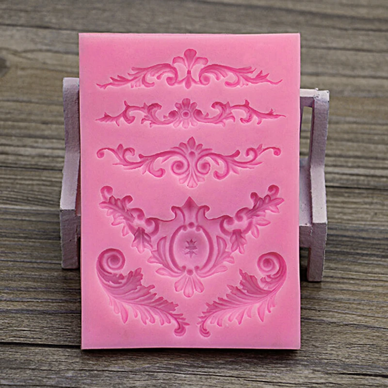 Глазурь европейский барокко рельеф прокрутки помадка Античная форма резьба для