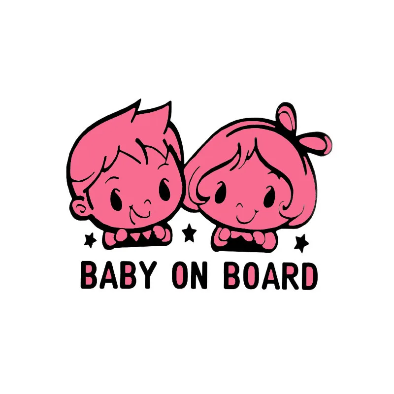 

YJZT 15.6CM*11.2CM BABY ON BOARD PVC Beautiful Boy And Girl Decal Car Sticker 12-40411