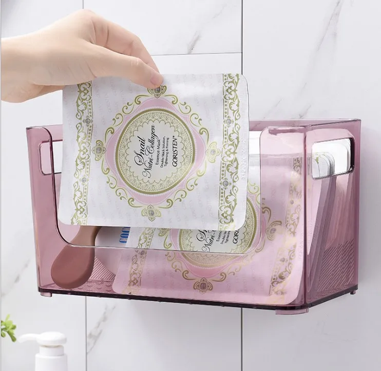 

Home Bathroom Makeup Organizers Wall Self-adhesive Cosmetic Rack Shelf