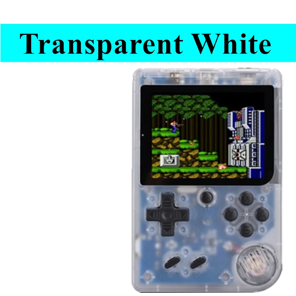Transparent white Coolbaby Ретро Портативный мини портативные игровые консоли 8 бит 3 дюймов Цвет ЖК-дисплей детская Цвет игровой плеер встроенный 168 видеоигры - Цвет: Transparent white