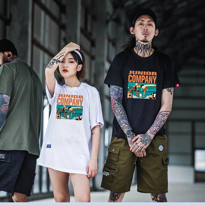 2019 летняя белая рубашка Harajuku футболка Для мужчин Уличная хлопковая Футболка