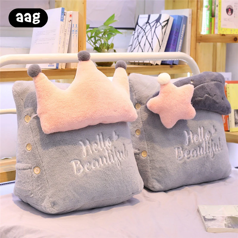 Plush Triangle Sofa Cushion Back Pillow Bed Backrest Office Chair Waist Support Lounger Reading Lumbar Cushions | Дом и сад
