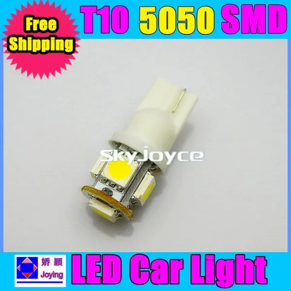 Новинка 2016 100 шт. в партии светодиодная автомобильная лампа 5050 SMD белого цвета T10