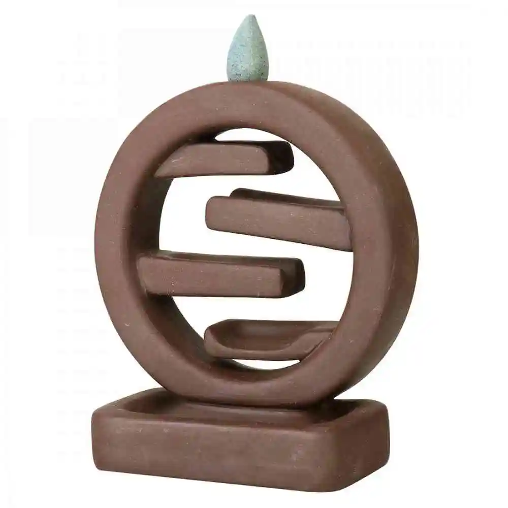 Керамическая курильница для благовоний гора река ручная работа подставка