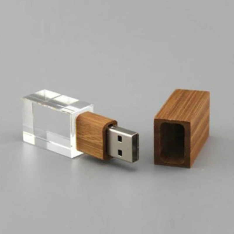 Деревянный кристалл USB флэш накопитель персонализированные фото логотип 4 ГБ 8 16 32