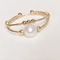 natural pearl rings handmade gold filled birthday gift boho anillos mujer bague femme rings for women gold jewelry