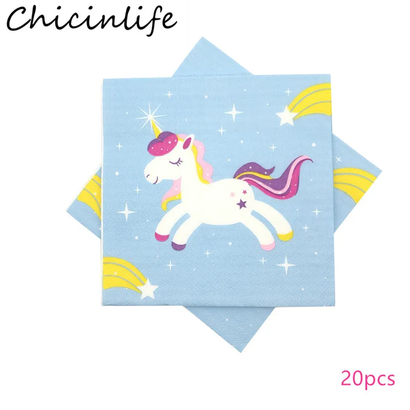 Chicinlife единорог коробка для попкорна/чашка/тарелки/бумажная салфетка/баннер с
