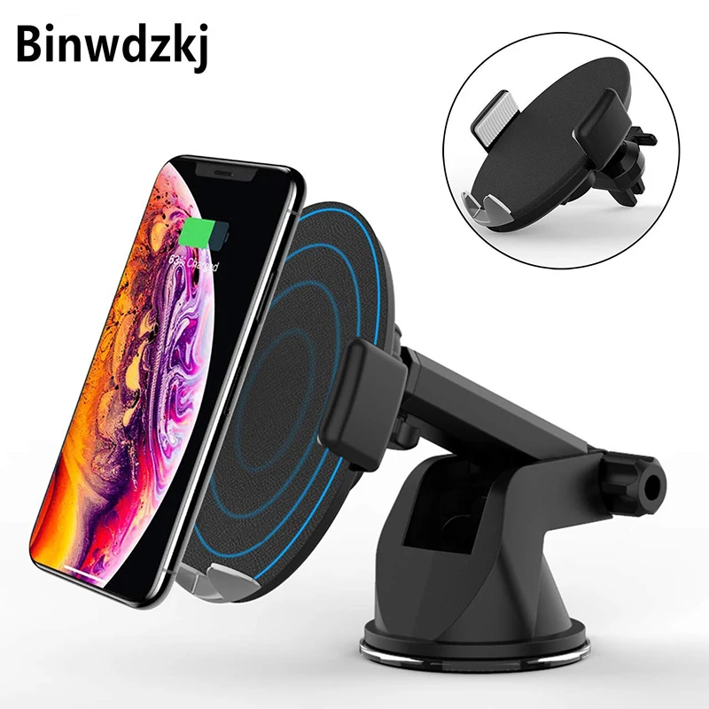 Qi автомобильное беспроводное зарядное устройство для iPhone X 8 Plus XS Max XR Samsung S8 S9