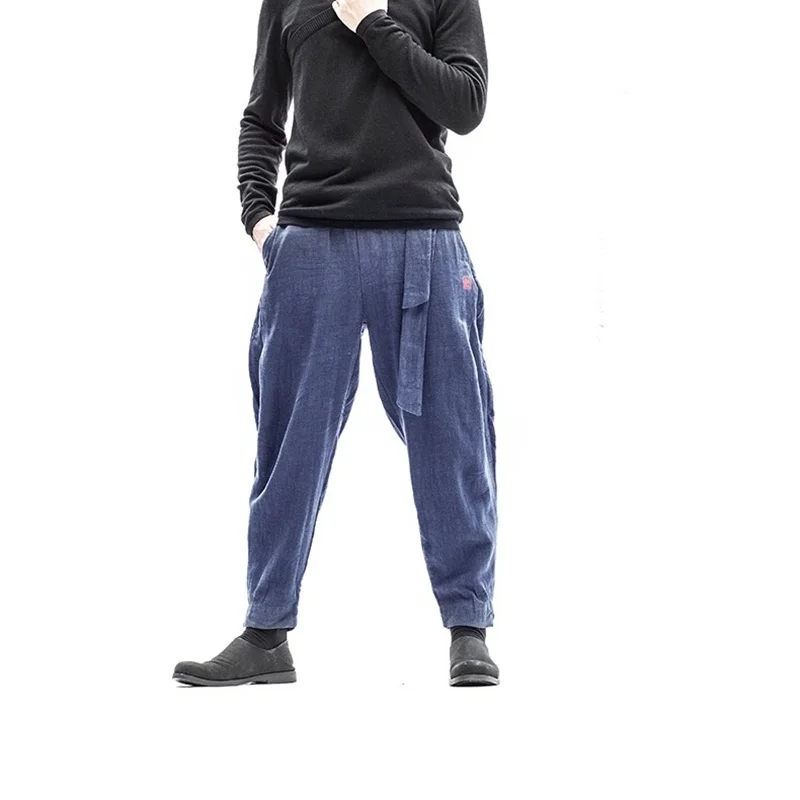 Китайские мужские свободные шаровары для отдыха винтажные стильные модные