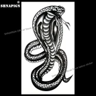 Черная временная татуировка SHNAPIGN Mamba Cobra Snake, наклейки для тела, 17*10 см, водонепроницаемая поддельная хна, безболезненная татуировка