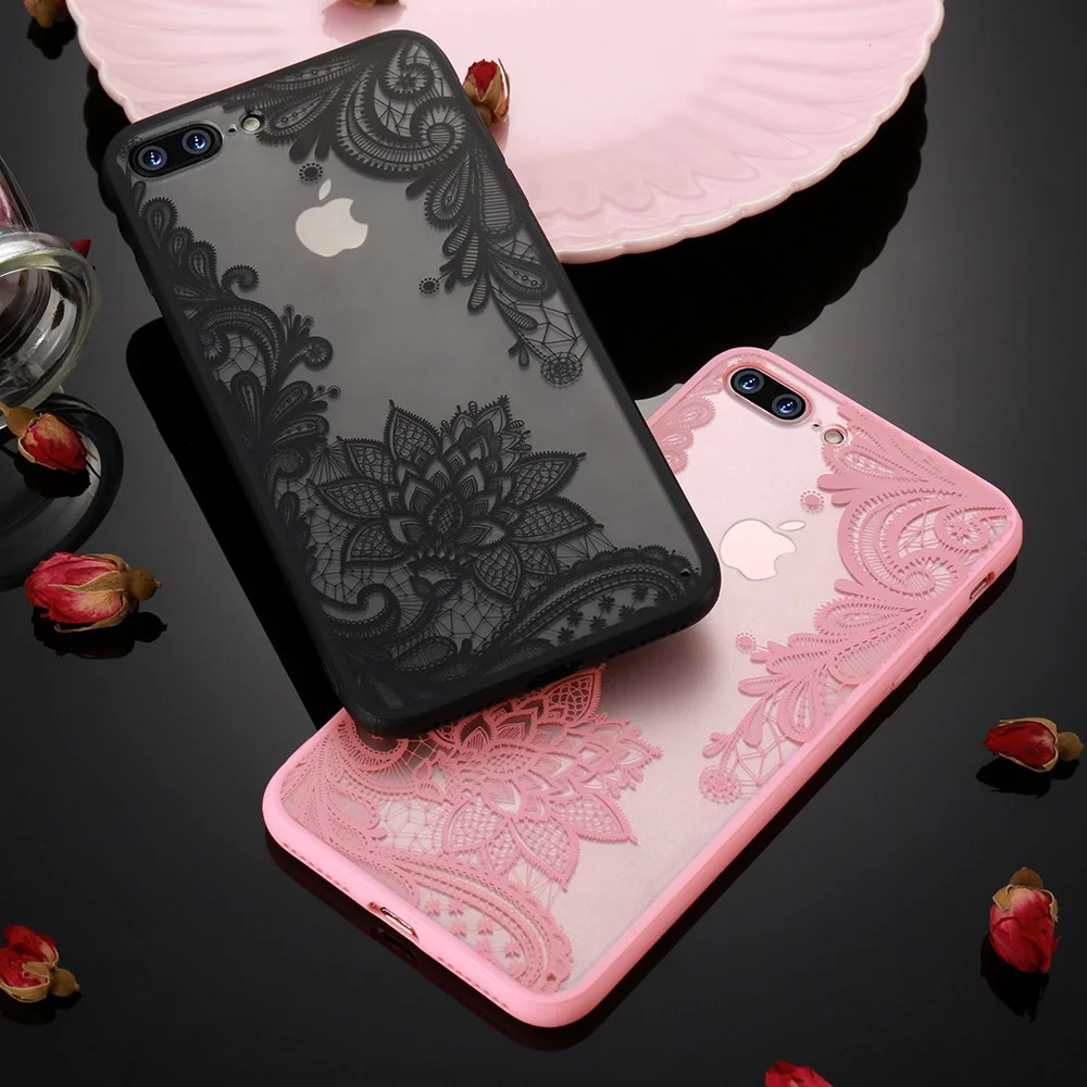 Чехол для телефона iPhone 6S 6 7 8 Plus Роскошные кружевное платье с цветочным рисунком