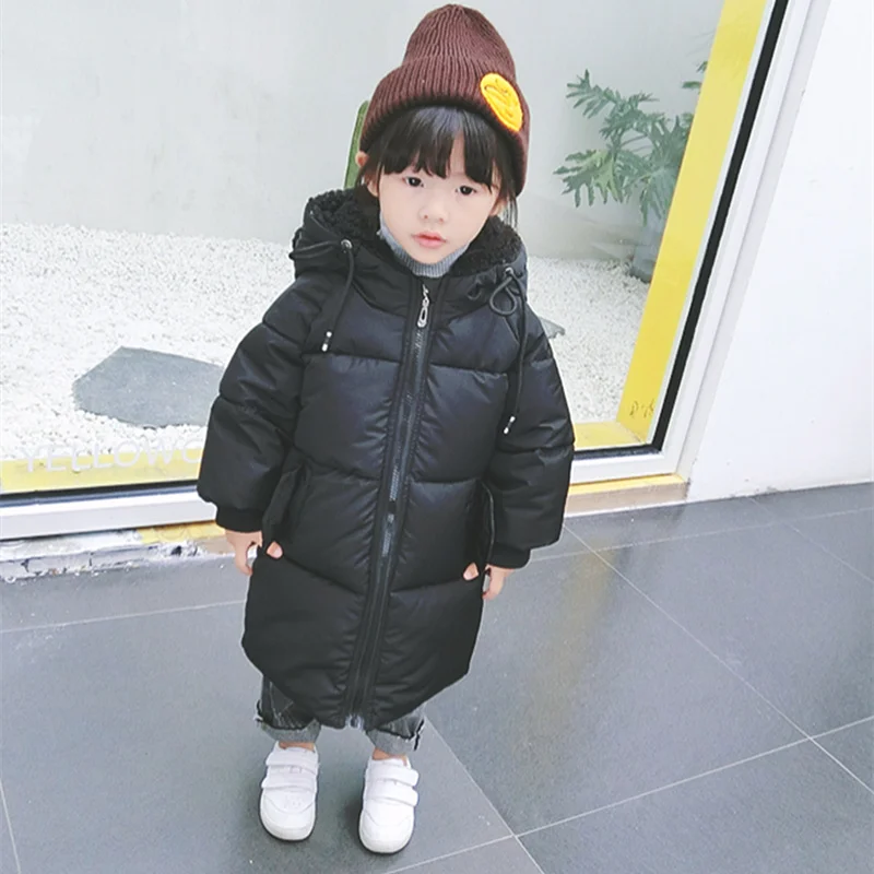 Зимняя куртка для девочек с меховым воротником и капюшоном мультяшными