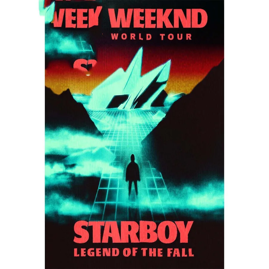 FX408 The Weeknd 2017 World Tour New Starboy Rap Hip Hop Music Обложка альбома плакат Искусство Шелковый