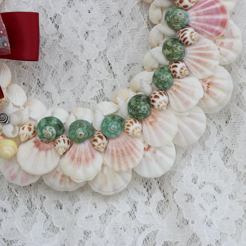 Бесплатная доставка (1 шт./лот) венок из морской ракушки натуральная ракушка и