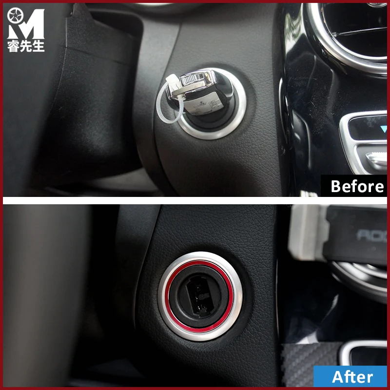 Автомобильный Стайлинг Авто старт стоп двигатель кнопка отделка кольца наклейки