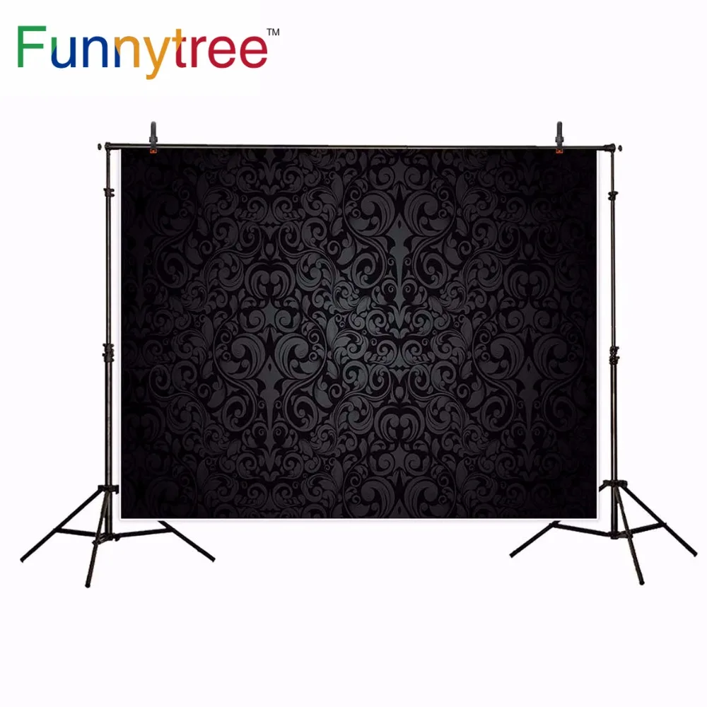 Funnytree пасхальные фоны для фотосъемки черный дамасский узор фон новорожденных