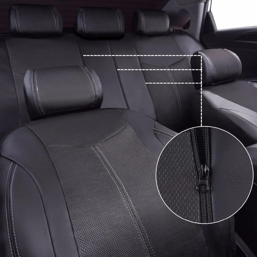 Автокресло Обложка из искусственной кожи и сетчатой ткани 3 молнии черный серый цвет автомобильные аксессуары универсальное автокресло крышка для FORD NISSAN