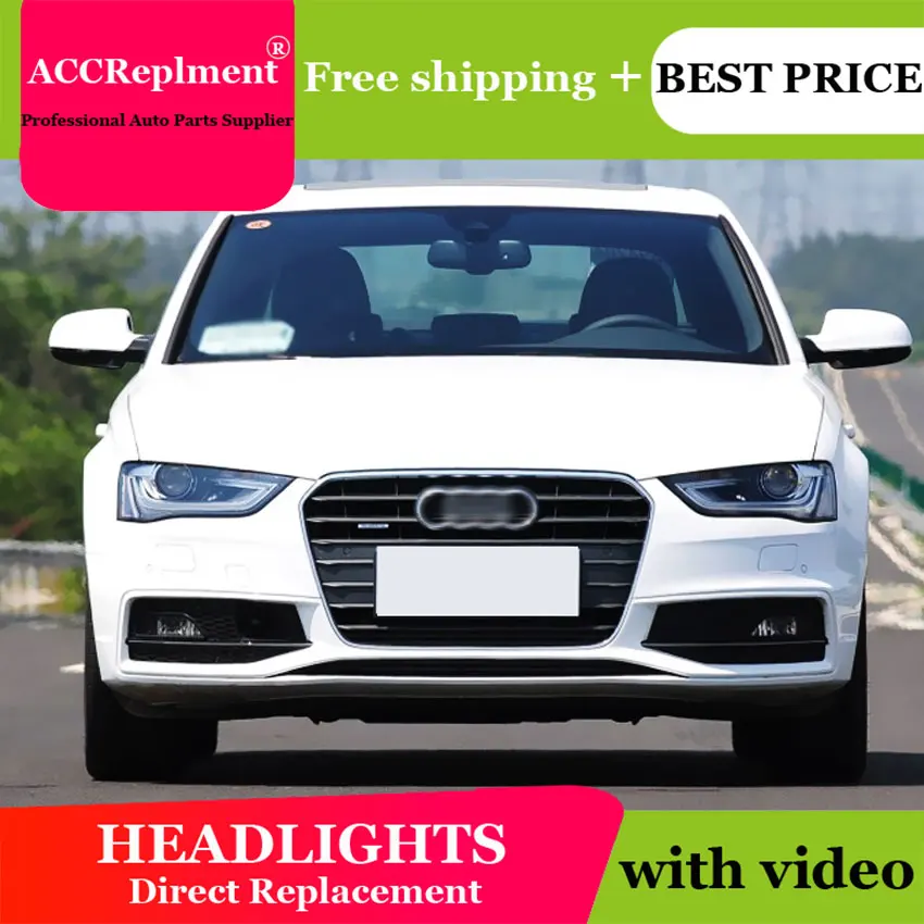 Автомобильный Стайлинг для Audi A4 фары 2013-2016 высокая конфигурация B9 светодиодный DRL
