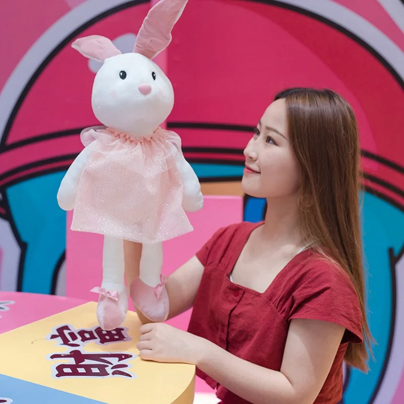 

New 45cm-65cm Cute Rabbit Plush Toy Soft Cartoon Animal Dress Bunny Stuffed Doll Baby Appease Toy Four Colors Girlfriend Gift