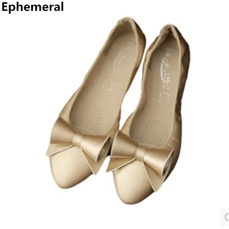 Новое поступление 2018 балетки с мягкой подошвой для женщин бантом острым носком