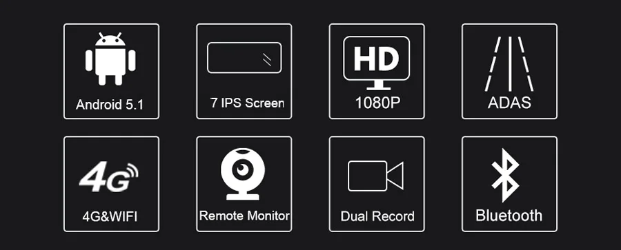 WHEXUNE 7," ips 4G Android Dash камера FHD 1080P Автомобильный видеорегистратор gps навигация Bluetooth двойной объектив Автомобильный видеорегистратор удаленный монитор