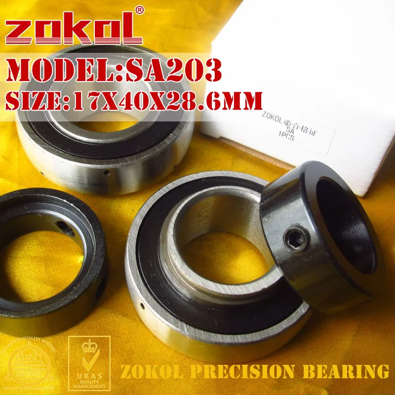 

ZOKOL bearing SA203 Pillow Block Ball Bearing 17x40x28.6mm