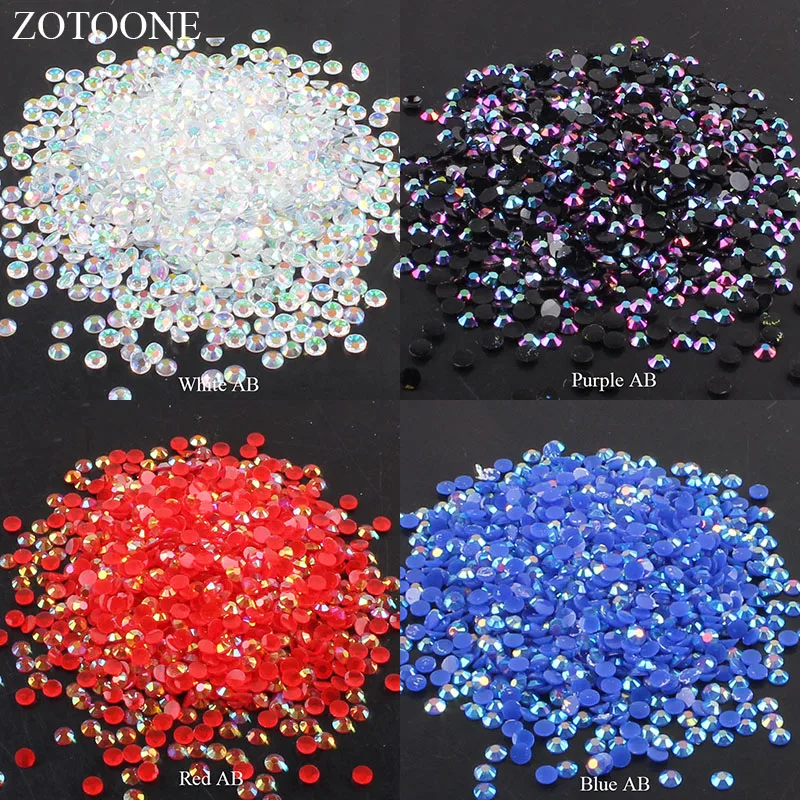 ZOTOONE на возраст от 2 до 6 лет мм 1000 шт прозрачные стразы AB не для горячей фиксации