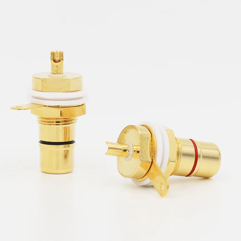8pcs RCA Female Connector Gold Plated Socket Solder Panel Mount Chassis Speaker Plug Amplifier Terminal | Электроника