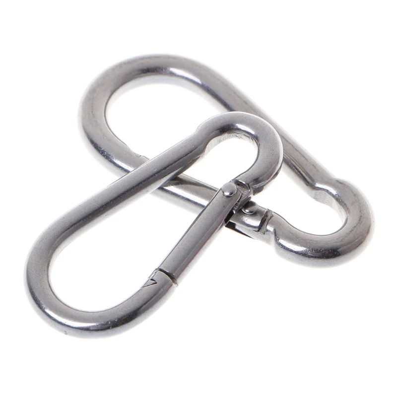 

304 Stainless Steel Spring Carabiner Snap Hook Keychain Quick Link Lock Buckle