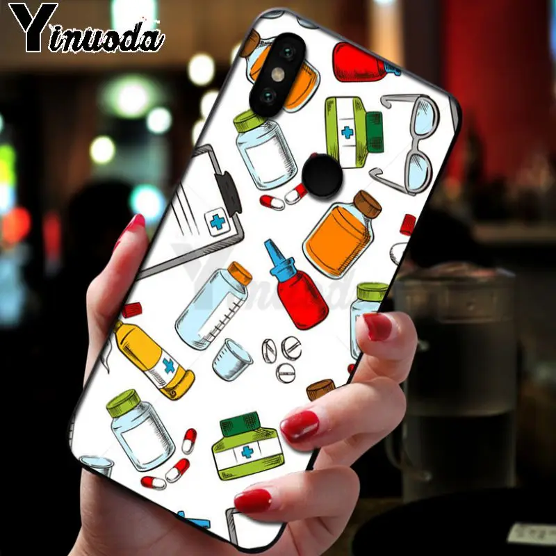 Yinuoda медсестра мультфильм медицинские таблетки чехол для телефона для xiaomi redmi 7 5 плюс 6pro 6a 4x go note5 note7 note6pro mi8se 9se coque