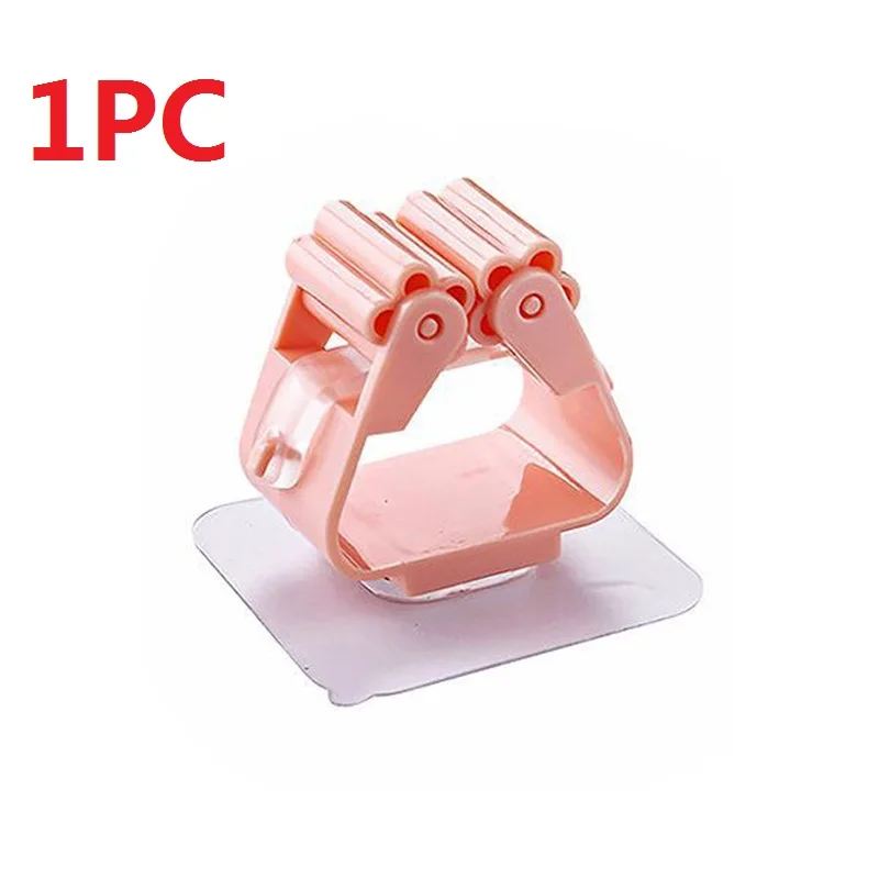 Pink 1pc Креативный держатель для швабры, подвесной держатель для швабры, настенный держатель для швабры, домашний крюк для швабры, стойки для кухни и ванной комнаты, Органайзер - Цвет: Pink 1pc