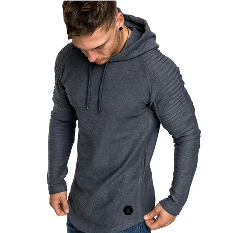 2019 Новая Осенняя модная брендовая мужская монохромная толстовка с капюшоном