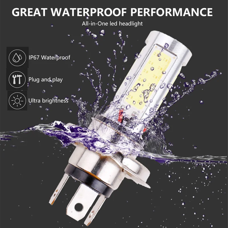 RXZ P15D H6M BA20D COB фара мотоцикла DC12V PX15D фара для мотоцикла, белый цвет