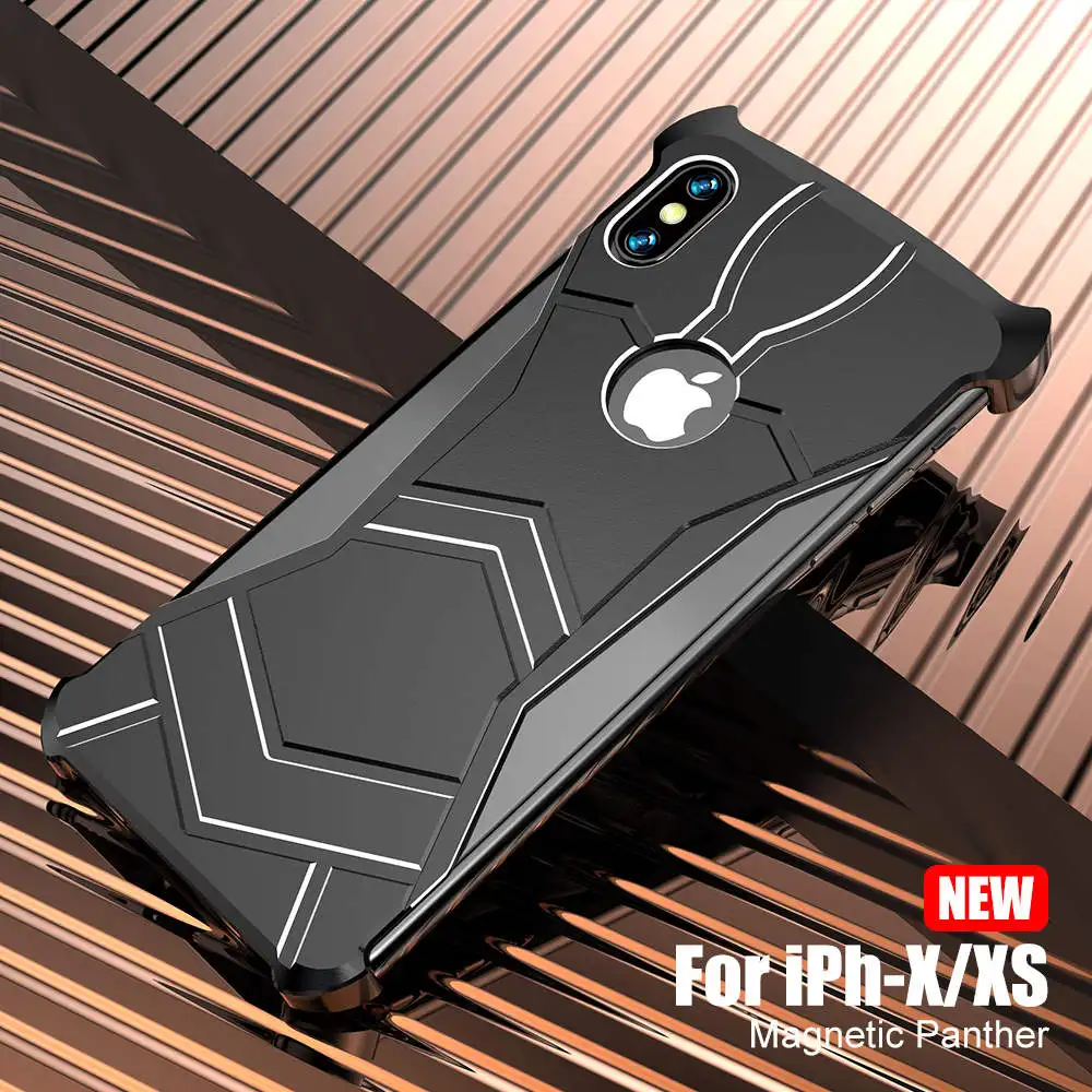 for X XS R-JUST алюминиевый чехол для iPhone 7 7 P 8 8 Plus для iPhone X XS Max XR чехол Магнит аттракцион противоударный бронированный чехол жесткий металлический - Цвет: for X XS