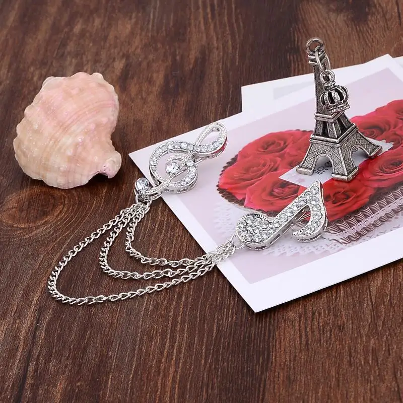 Женская двойная брошь в виде музыкальных нот | Украшения и аксессуары