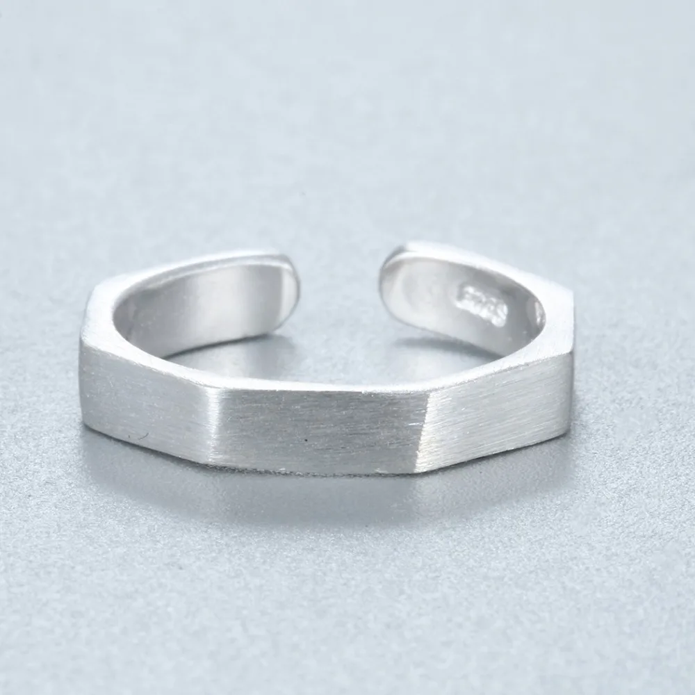 QIMING простое серебряное кольцо для женщин Открытый регулируемый Серебряный