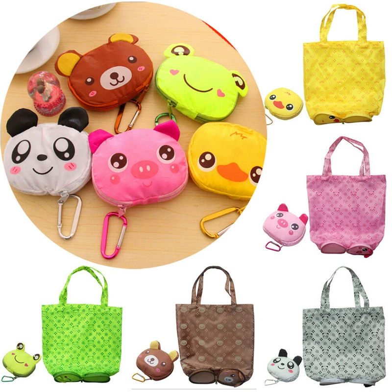

Cute Lady Foldable Recycle Bag Eco Reusable Shopping Bag Fruit Vegetable Grocery