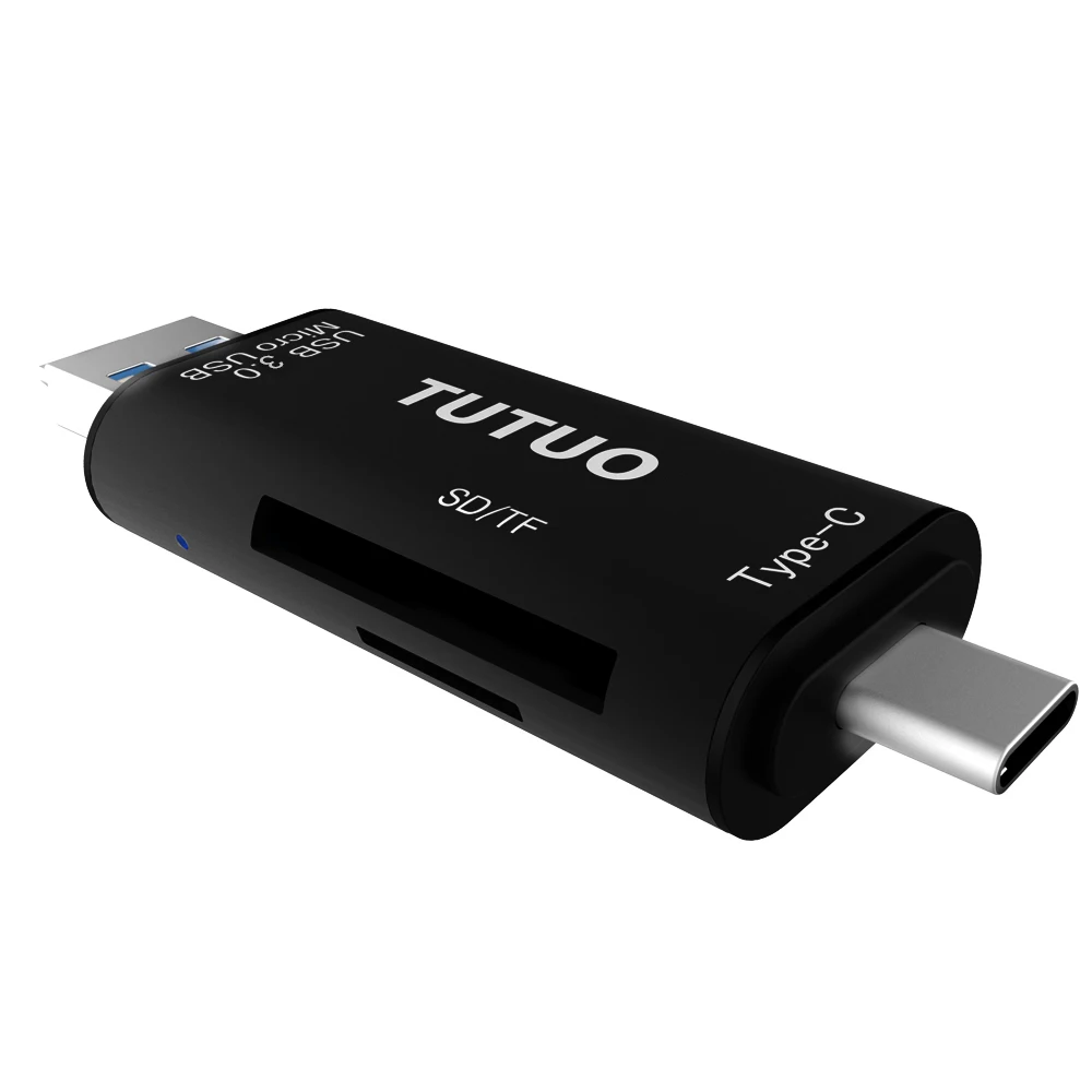 TUTUO SD/Micro SD (TF) USB кардридер 3 в 1 универсальный usb type C A 0 и Micro OTG адаптер для SDXC SDHC
