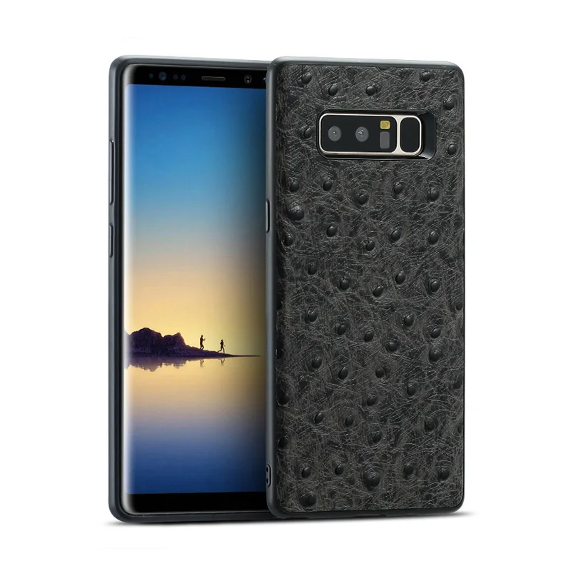 

Leather ostrich pattern phone case for Samsung note 10 A70 All inclusive Anti-fall Business protective case for Samsung S10plus